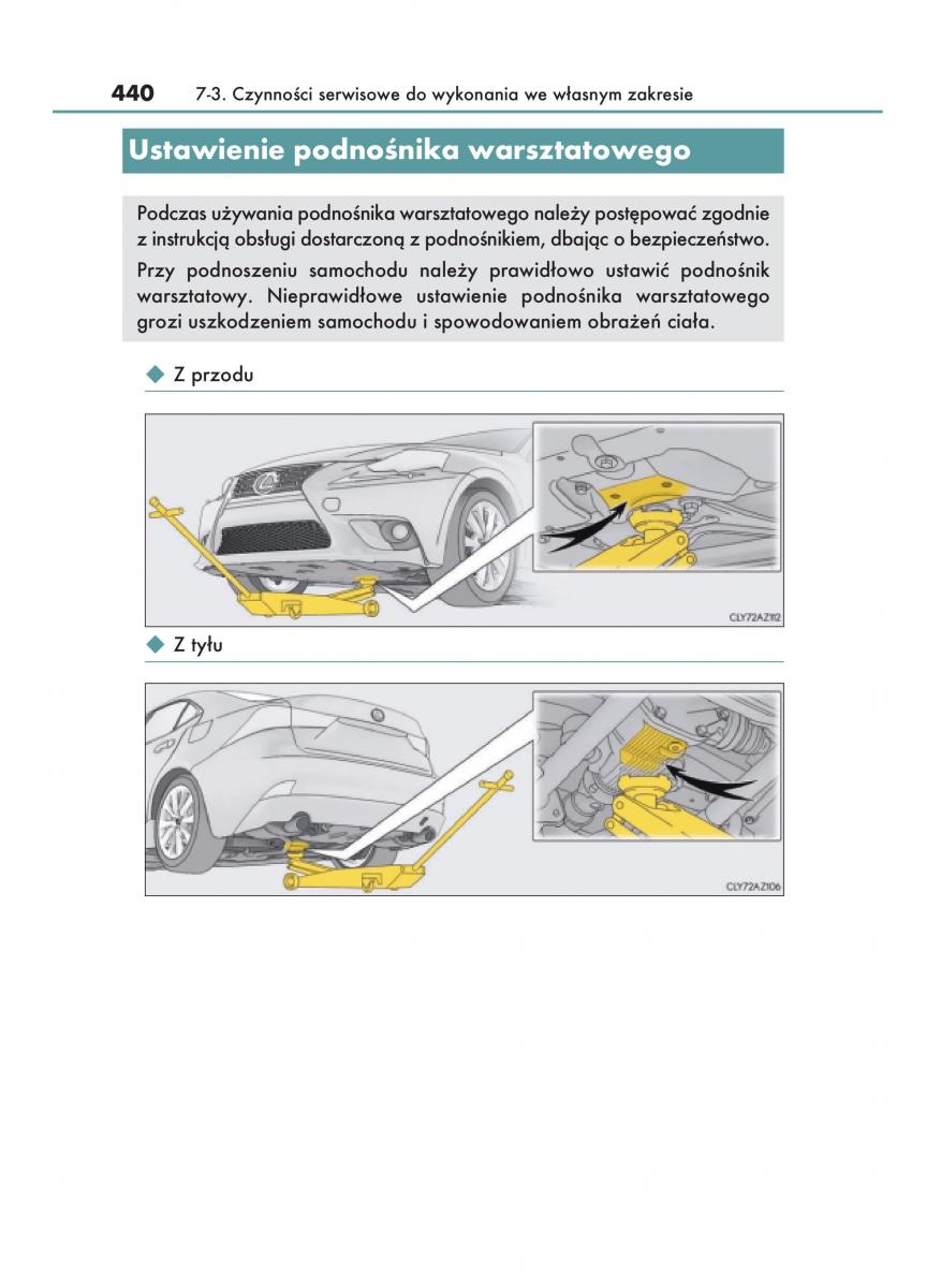 Lexus IS200t III 3 instrukcja obslugi / page 440