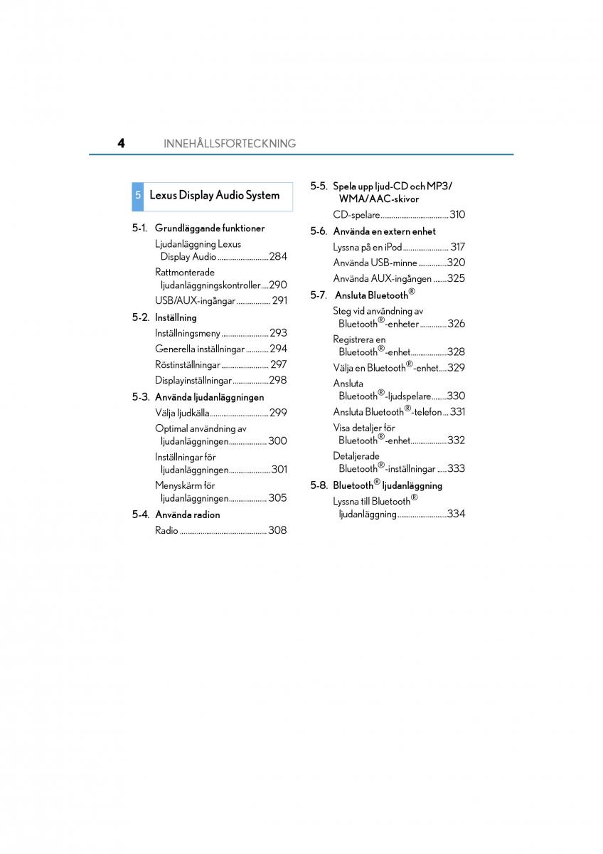 Lexus IS200t III 3 instruktionsbok / page 4