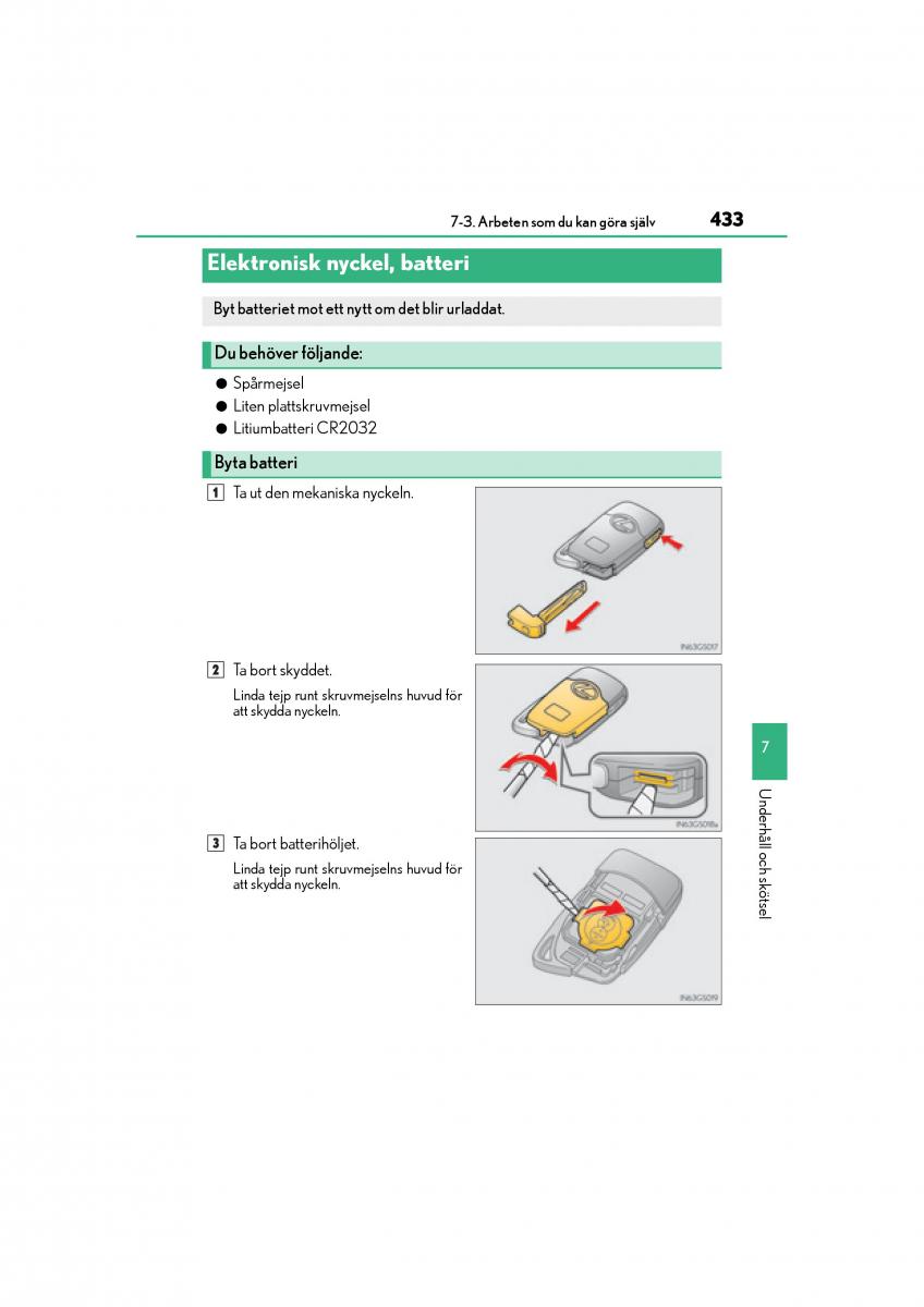 Lexus IS200t III 3 instruktionsbok / page 433