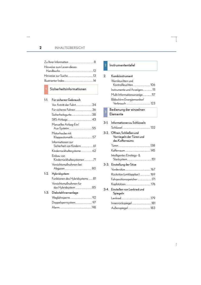 Lexus IS300h III 3 Handbuch / page 2