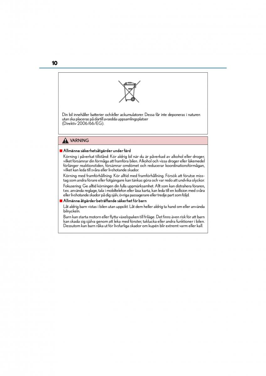 Lexus GS F IV 4 instruktionsbok / page 10