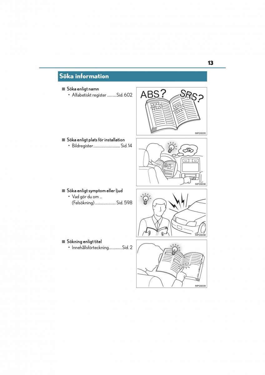 Lexus GS F IV 4 instruktionsbok / page 13