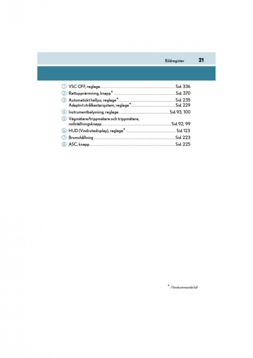 Lexus GS F IV 4 instruktionsbok / page 21