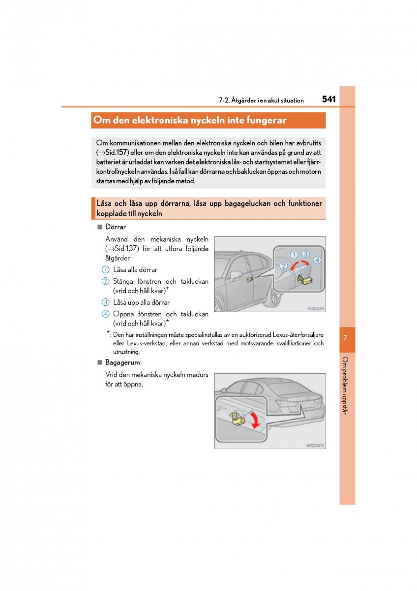 Lexus GS F IV 4 instruktionsbok / page 541