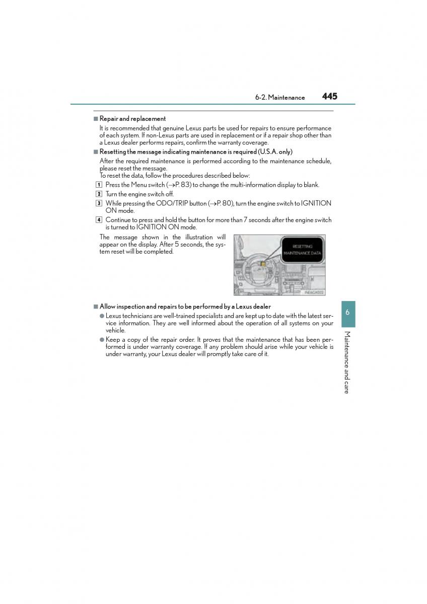 Lexus GX II 2 owners manual / page 447