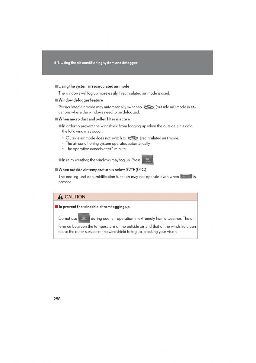 Lexus HS owners manual / page 260
