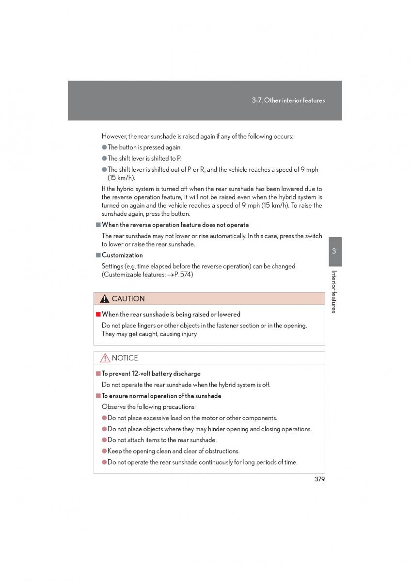 Lexus HS owners manual / page 381