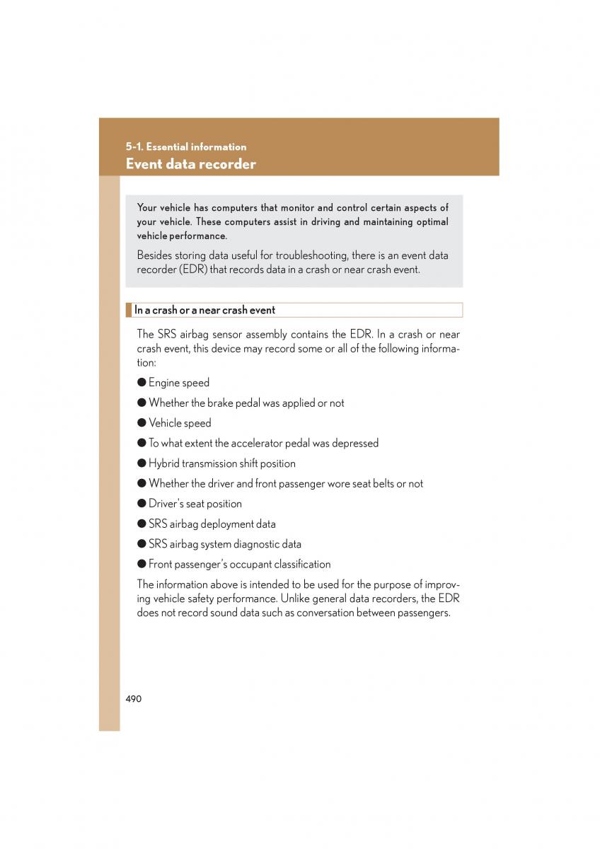 Lexus HS owners manual / page 492