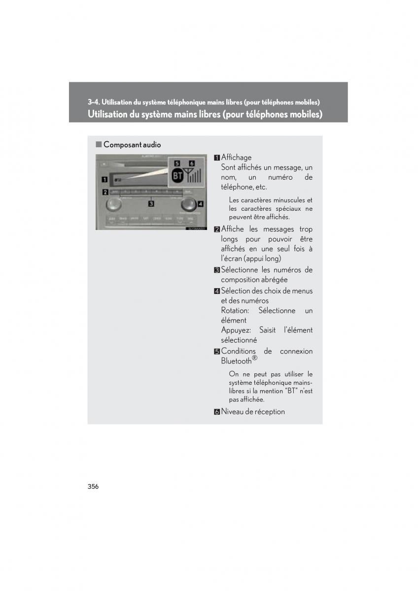 Lexus HS manuel du proprietaire / page 358