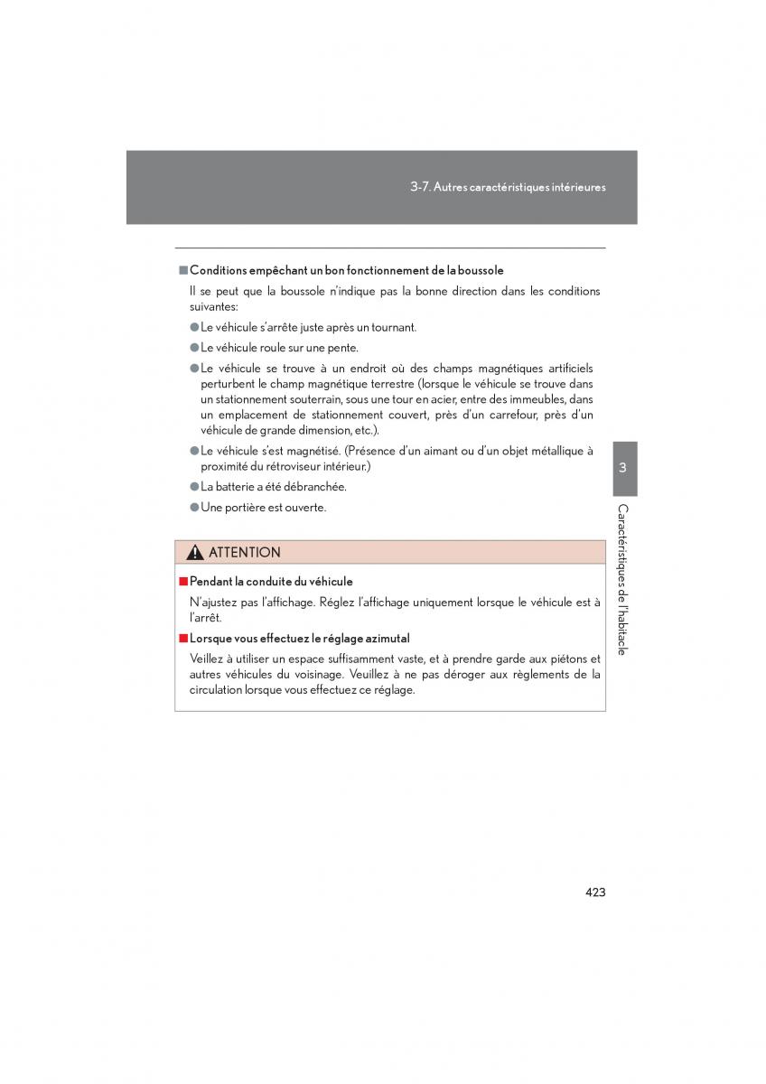 Lexus HS manuel du proprietaire / page 425