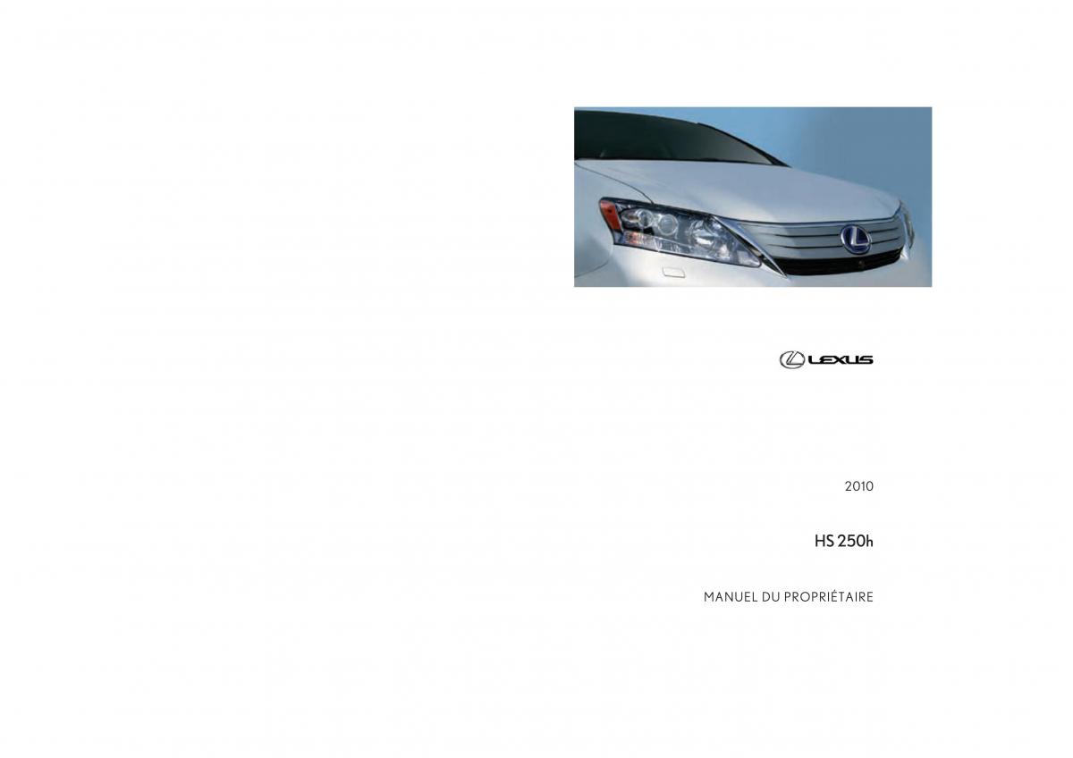 Lexus HS manuel du proprietaire / page 1