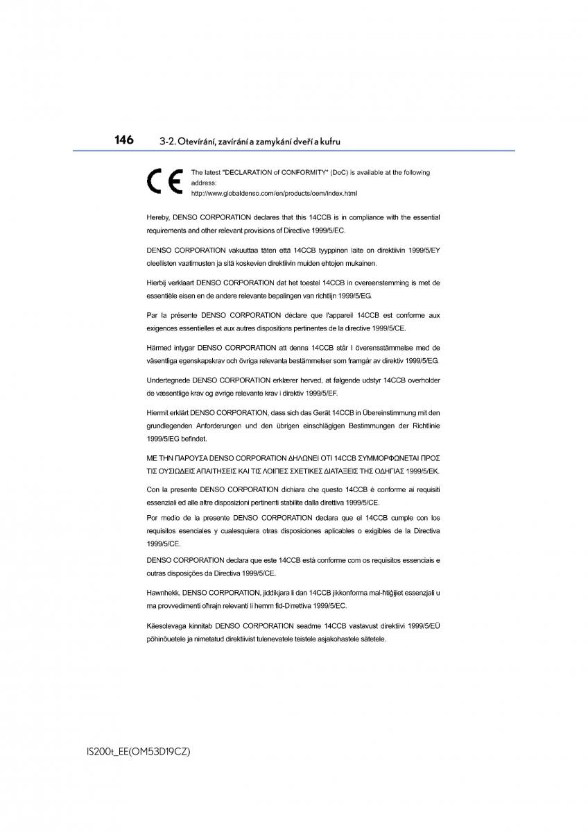 Lexus IS200t III 3 navod k obsludze / page 146