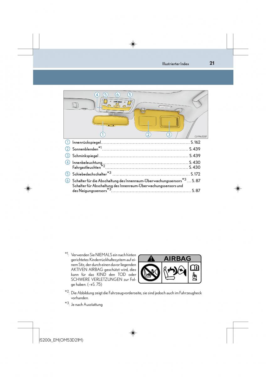 Lexus IS200t III 3 Handbuch / page 21