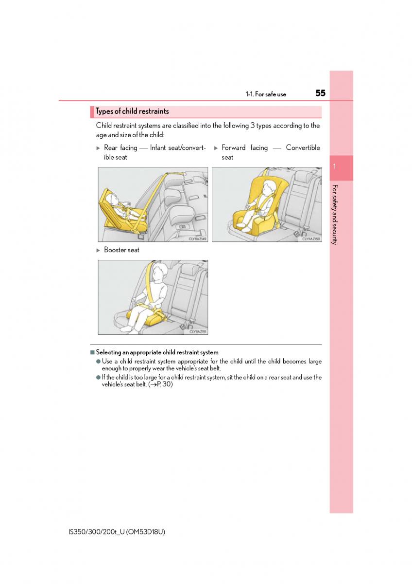 Lexus IS200t III 3 owners manual / page 55