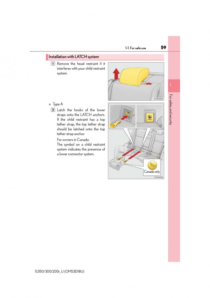 Lexus IS200t III 3 owners manual / page 59