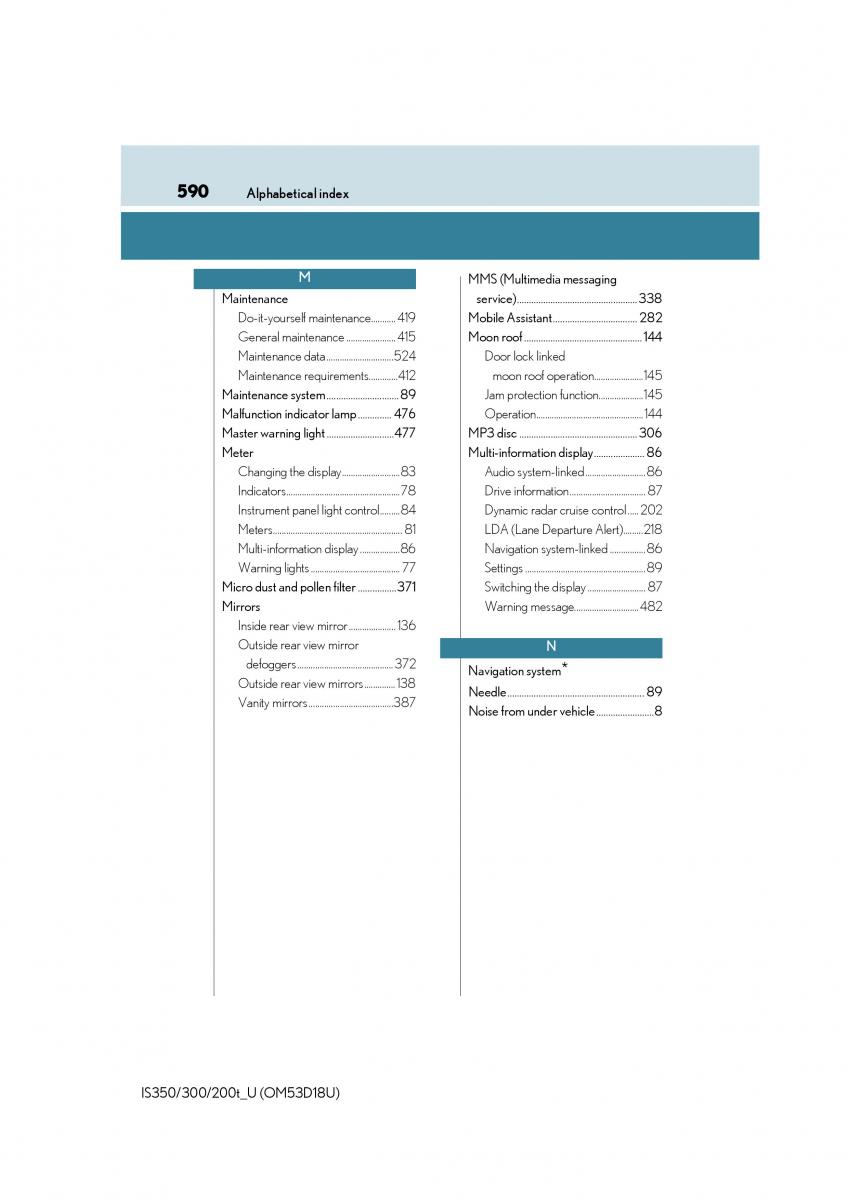 Lexus IS200t III 3 owners manual / page 590