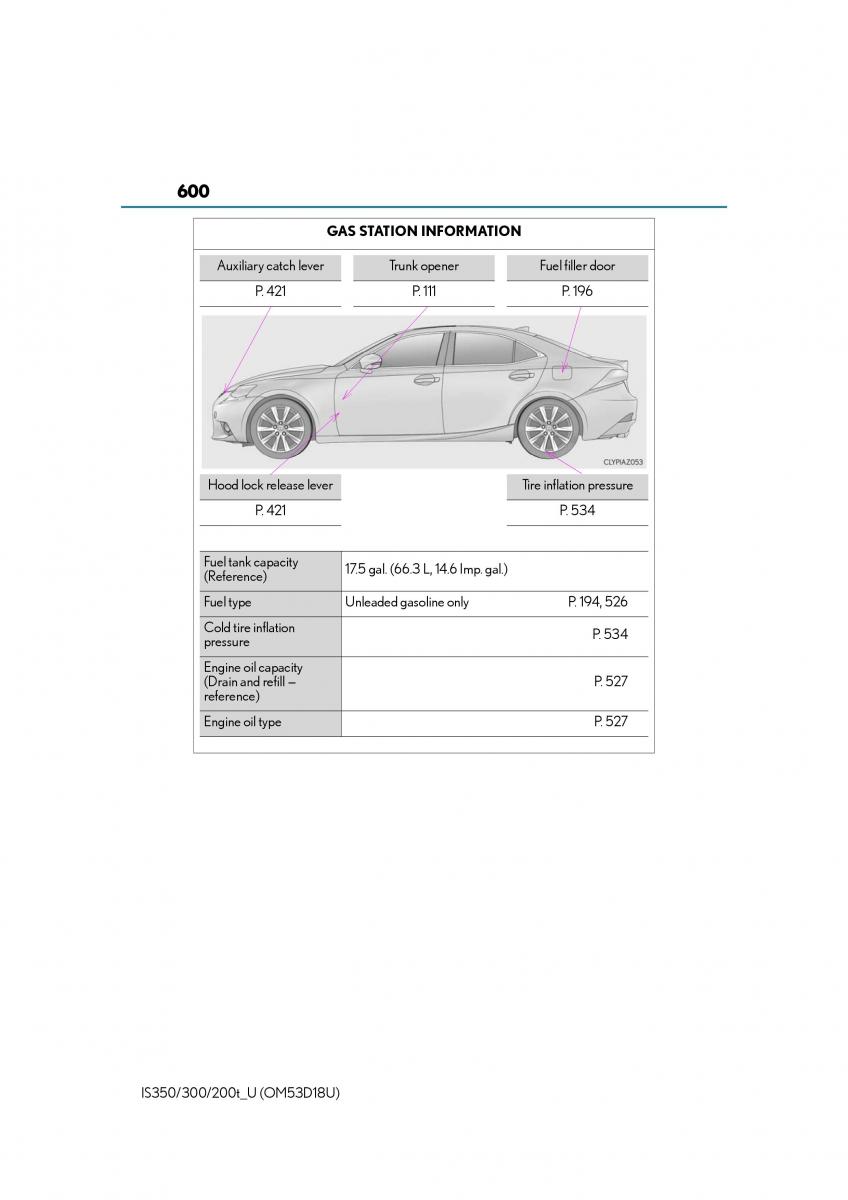Lexus IS200t III 3 owners manual / page 600
