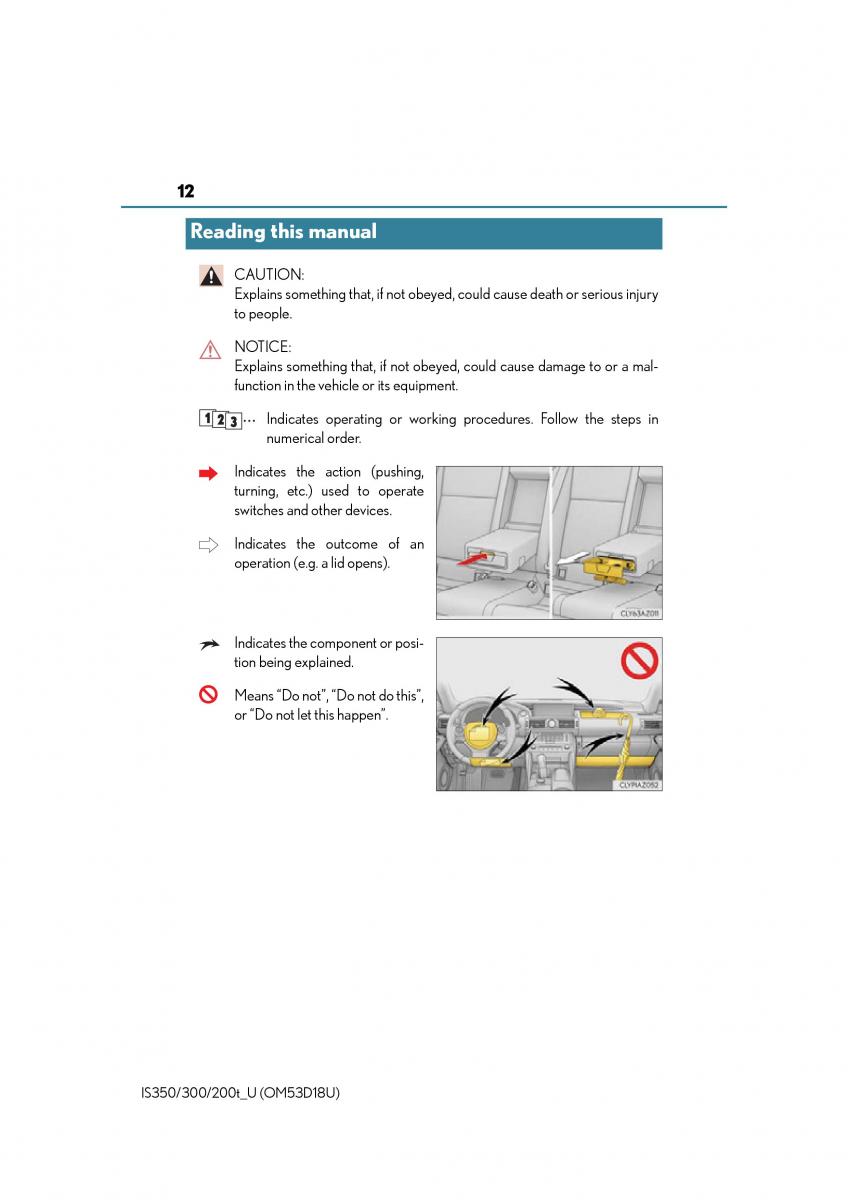 Lexus IS200t III 3 owners manual / page 12