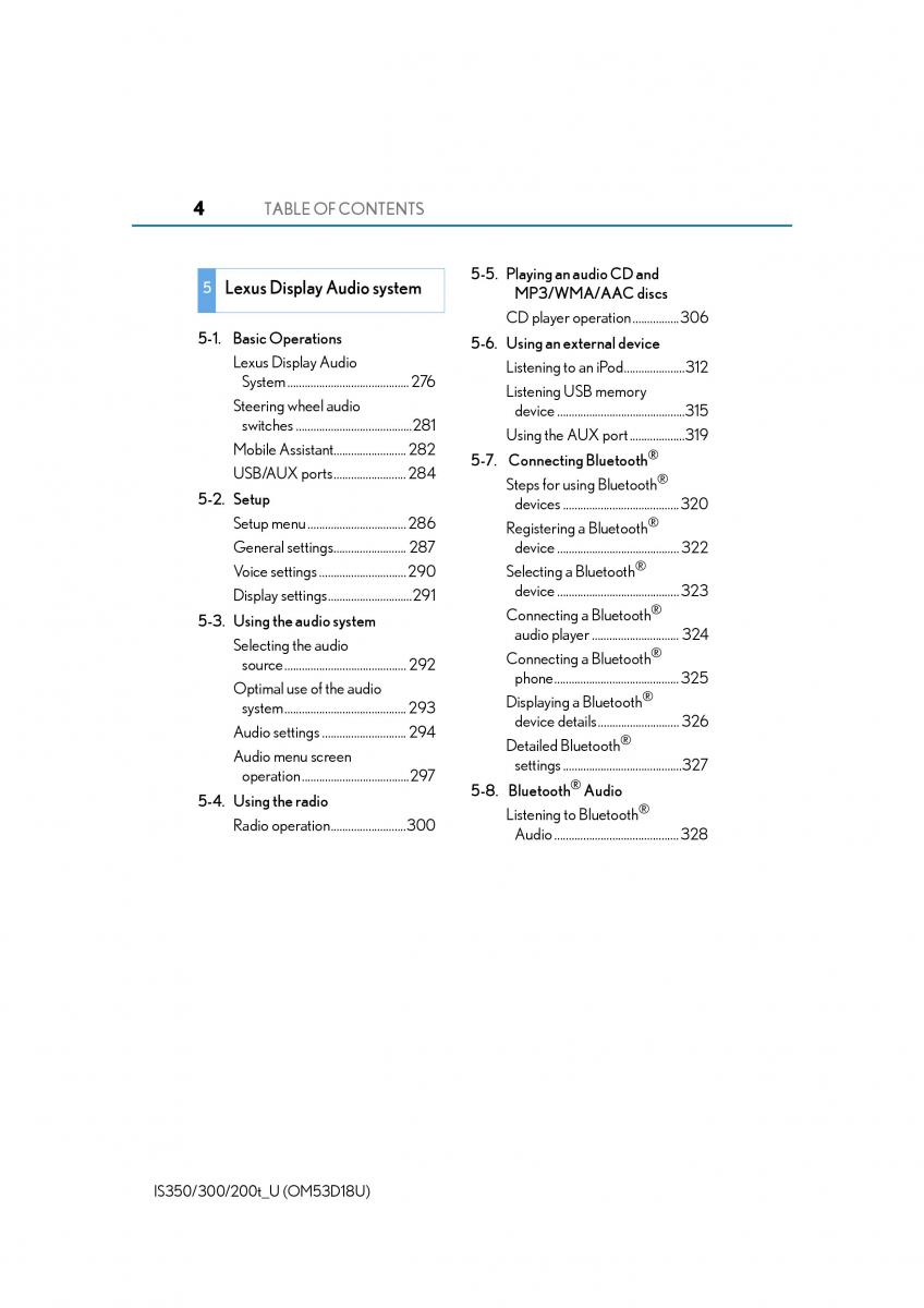 Lexus IS200t III 3 owners manual / page 4