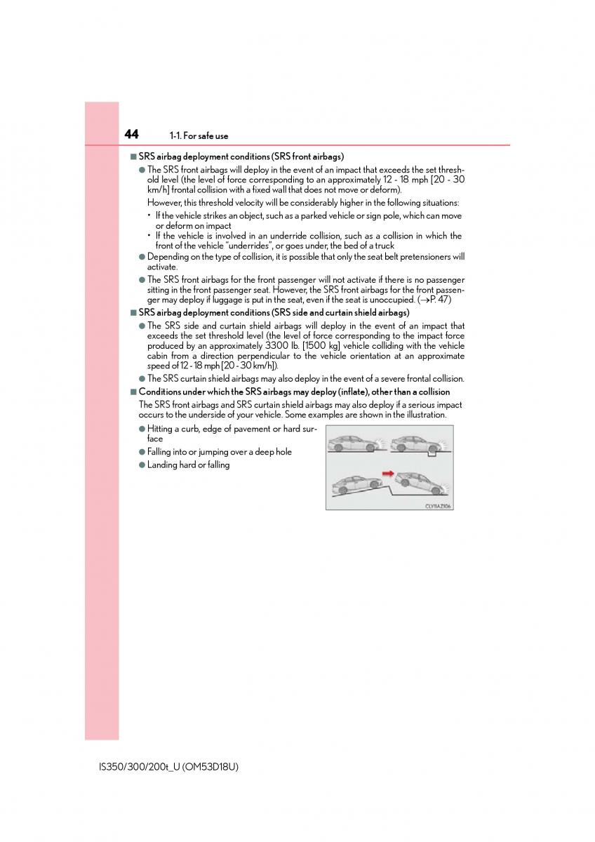 Lexus IS200t III 3 owners manual / page 44