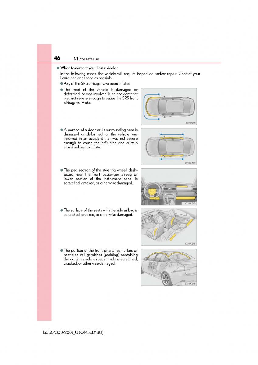 Lexus IS200t III 3 owners manual / page 46