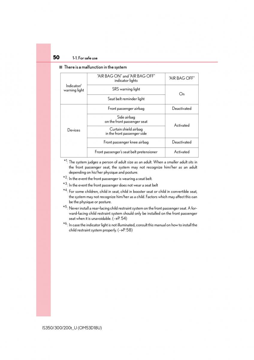 Lexus IS200t III 3 owners manual / page 50