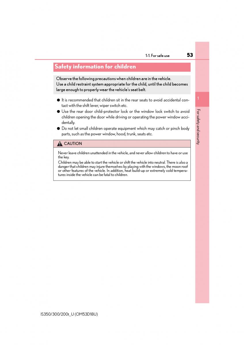 Lexus IS200t III 3 owners manual / page 53