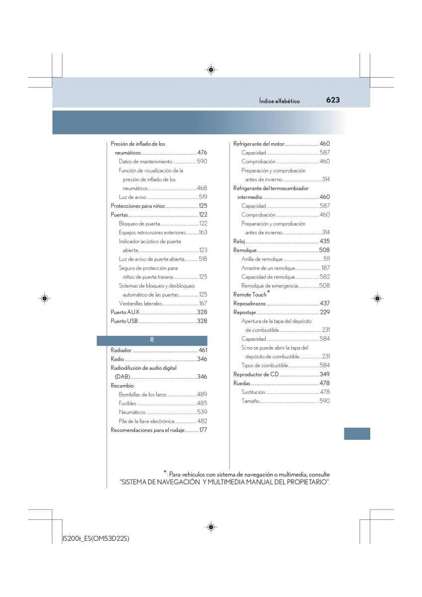Lexus IS200t III 3 manual del propietario / page 623