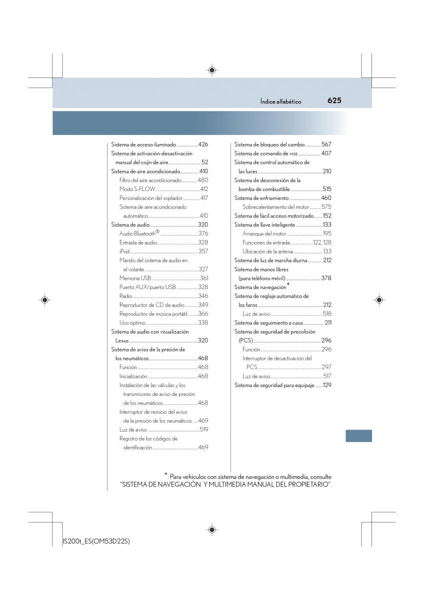 Lexus IS200t III 3 manual del propietario / page 625