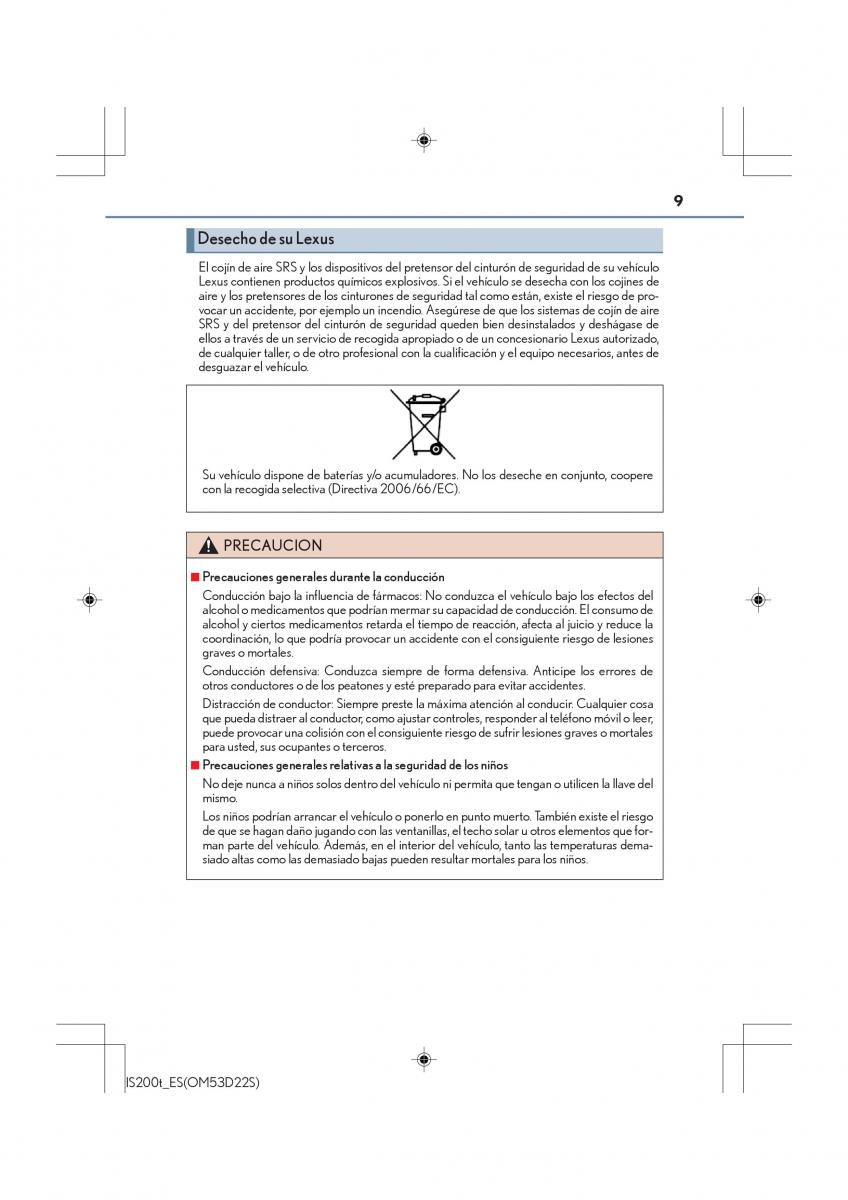 Lexus IS200t III 3 manual del propietario / page 9