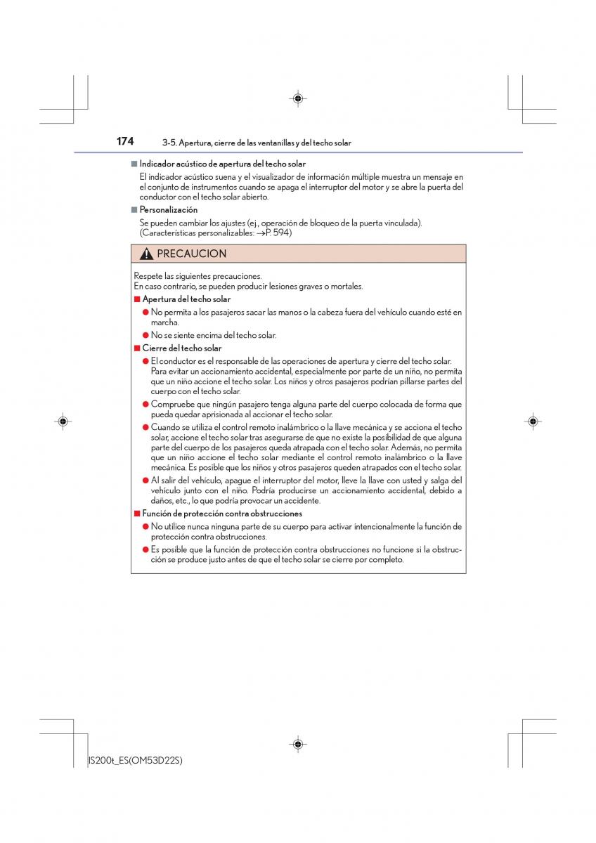 Lexus IS200t III 3 manual del propietario / page 174