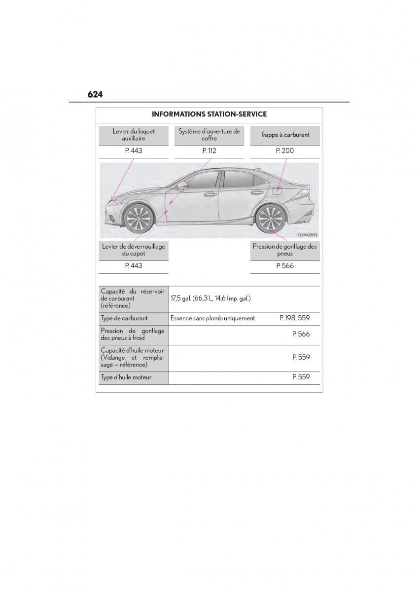 Lexus IS200t III 3 manuel du proprietaire / page 626