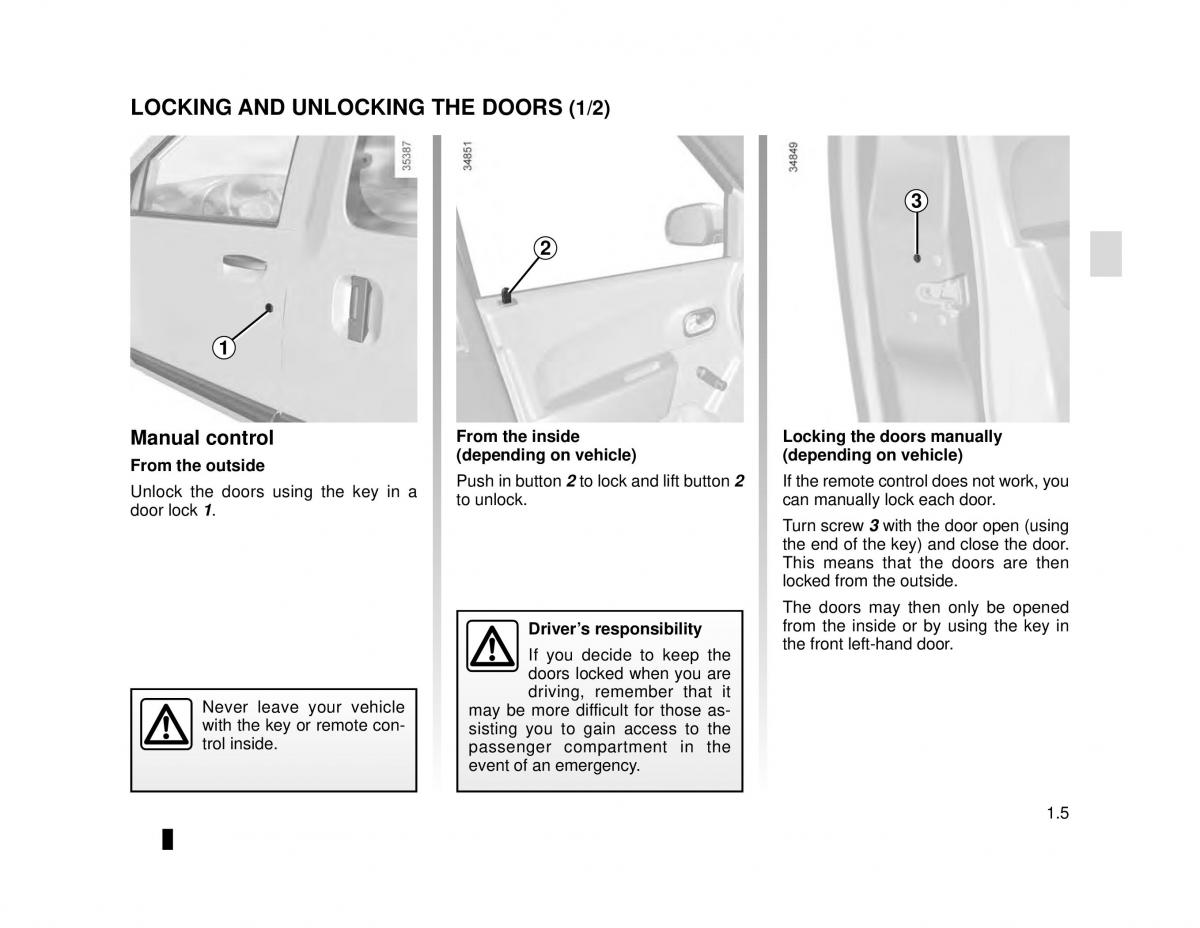 Dacia Dokker owners manual / page 11