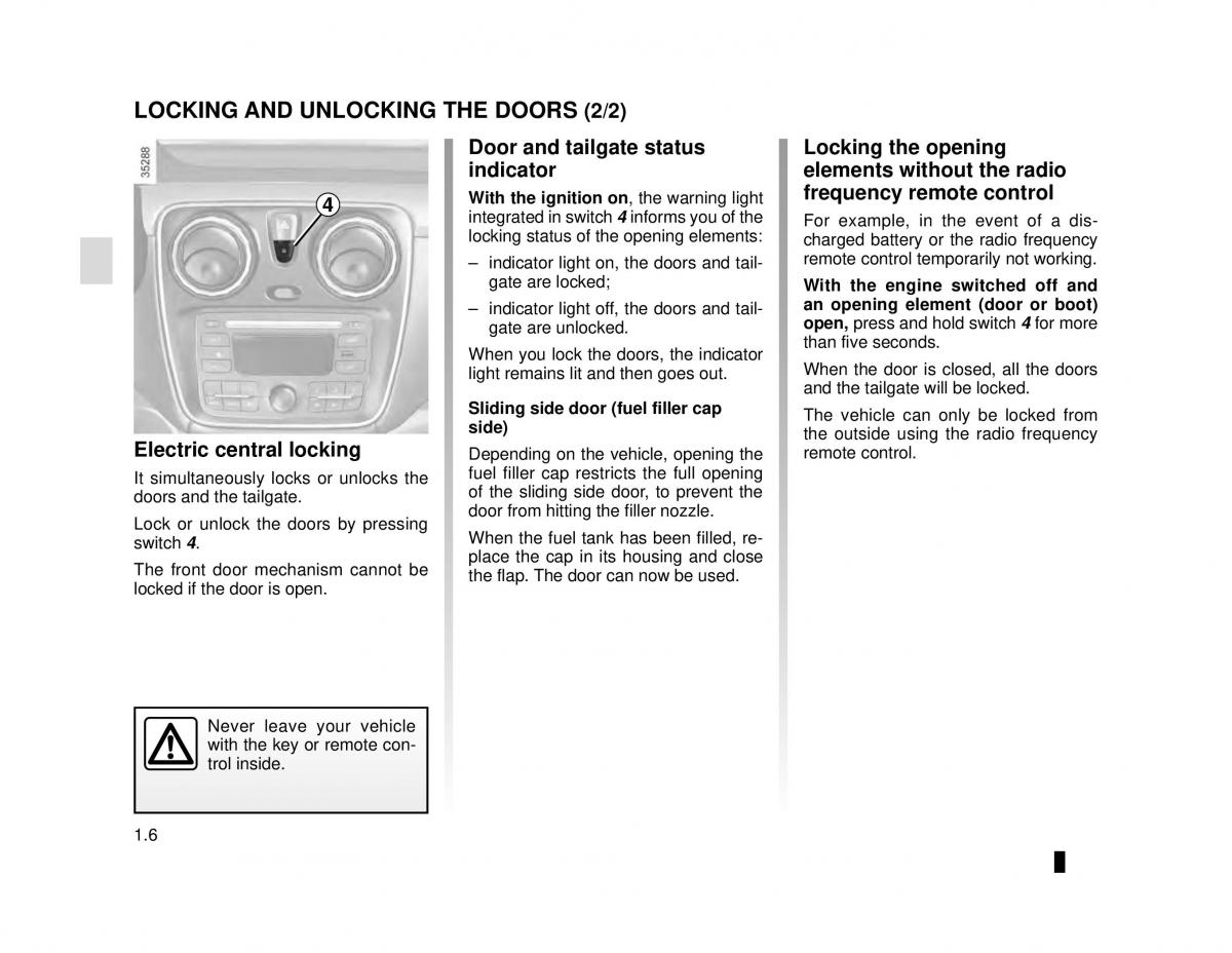 Dacia Dokker owners manual / page 12