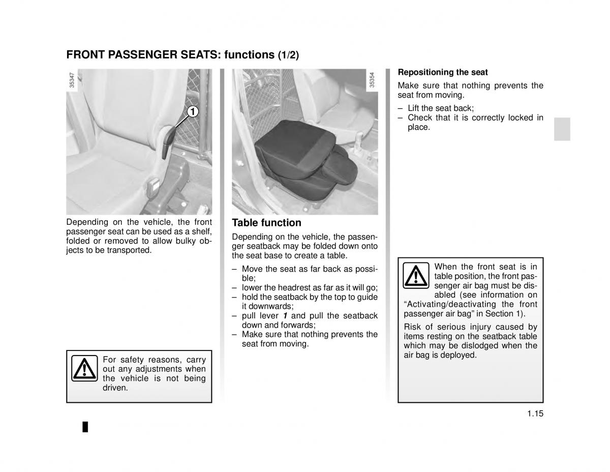 Dacia Dokker owners manual / page 21