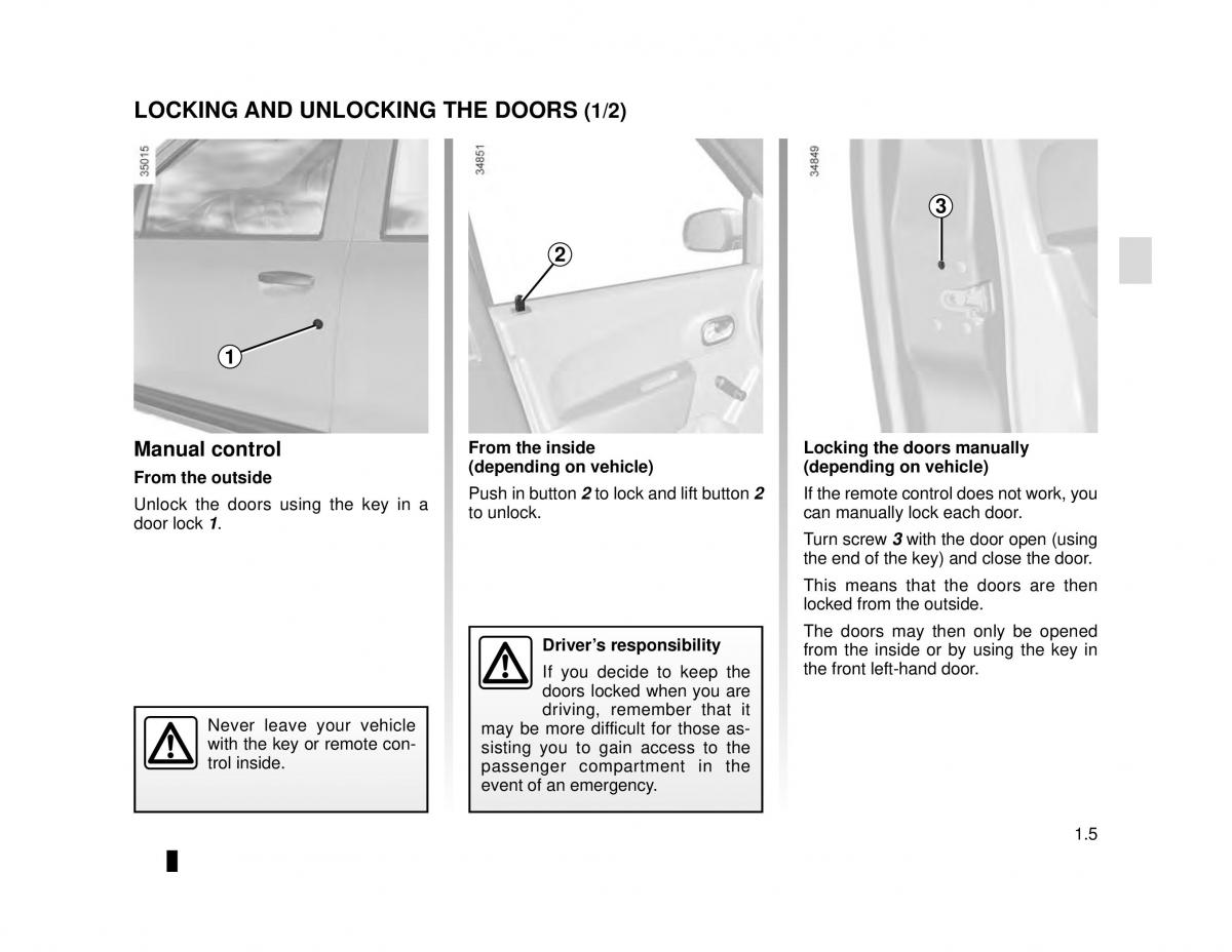 Dacia Lodgy owners manual / page 11