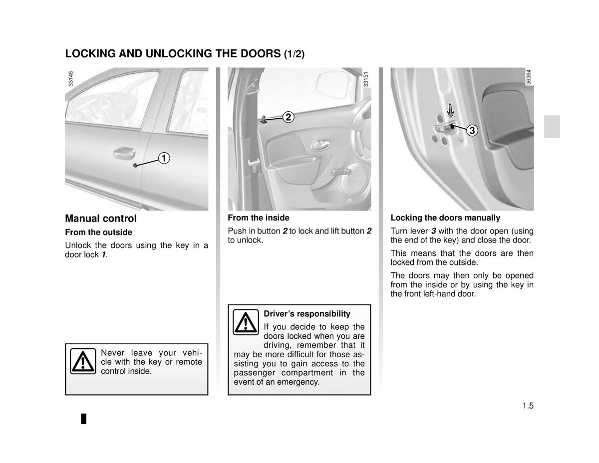 Dacia Logan MCV Sandero II 2 owners manual / page 11