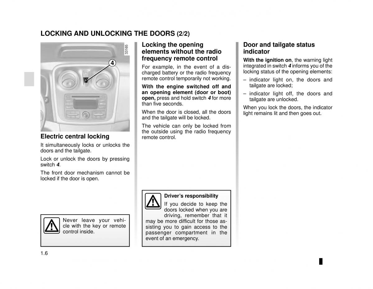 Dacia Logan MCV Sandero II 2 owners manual / page 12