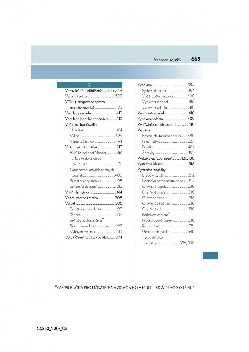 Lexus GS F IV 4 navod k obsludze / page 665