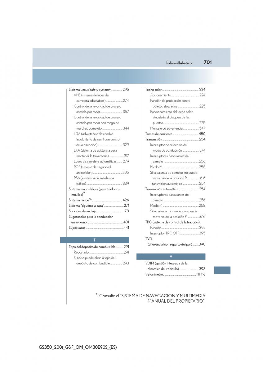 Lexus GS F IV 4 manual del propietario / page 701