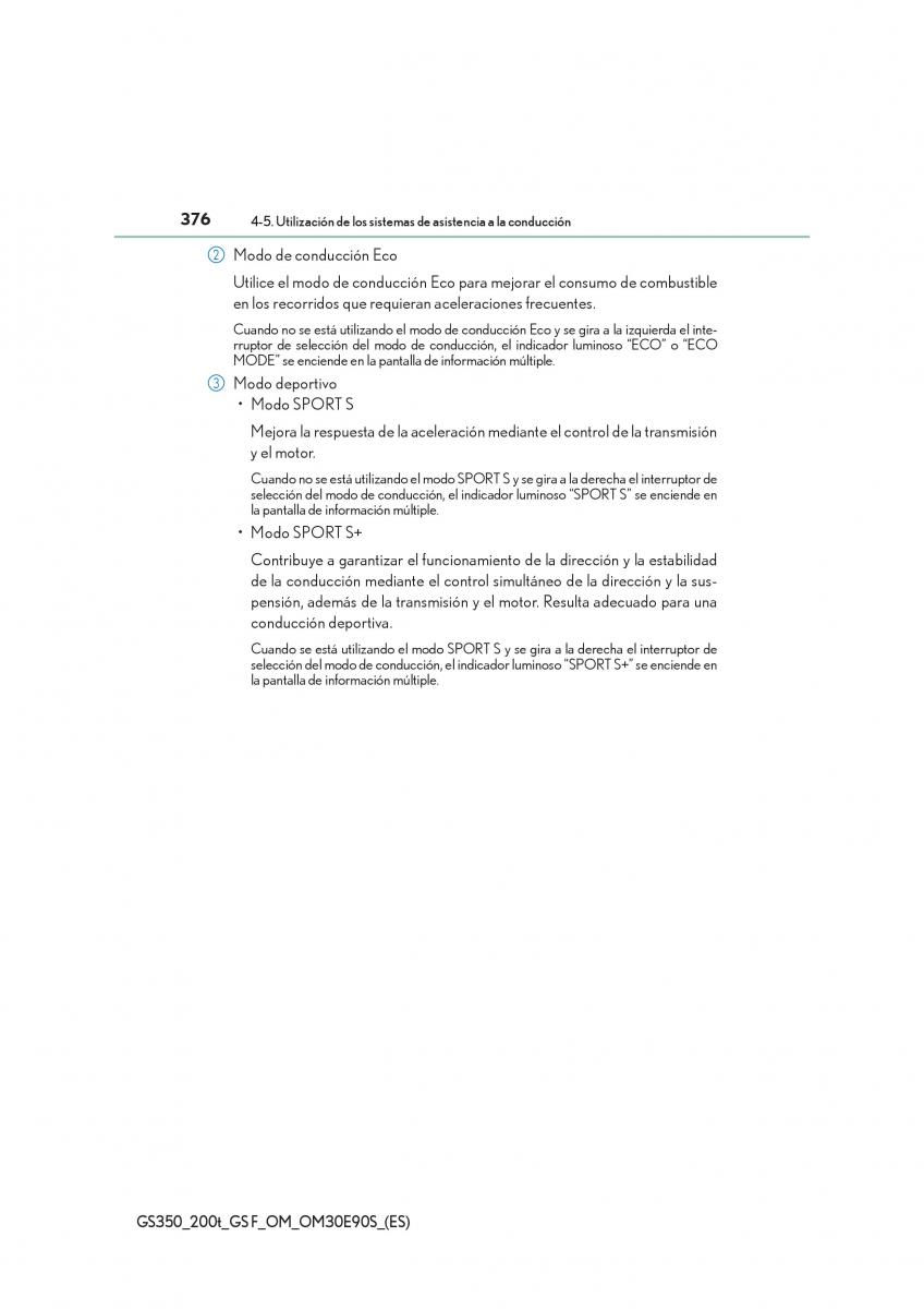 Lexus GS F IV 4 manual del propietario / page 376