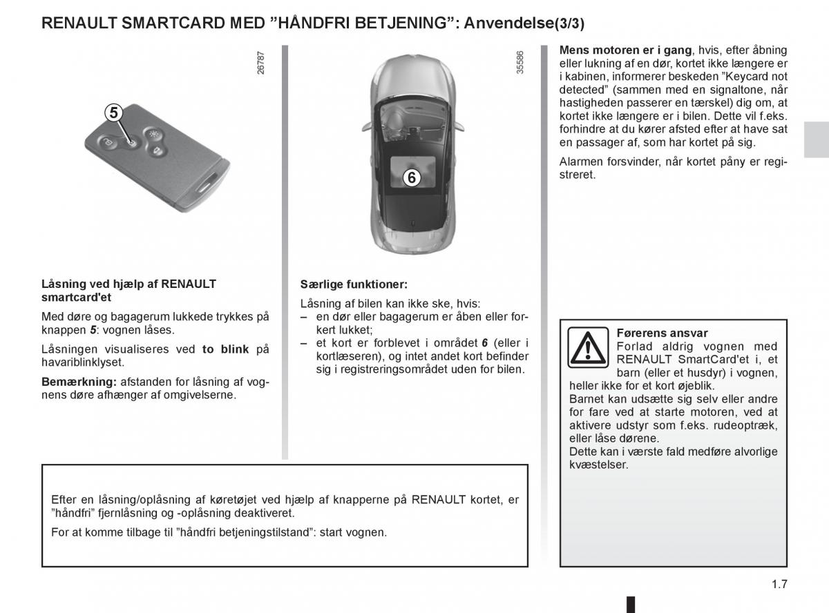 Renault Clio IV 4 Bilens instruktionsbog / page 13