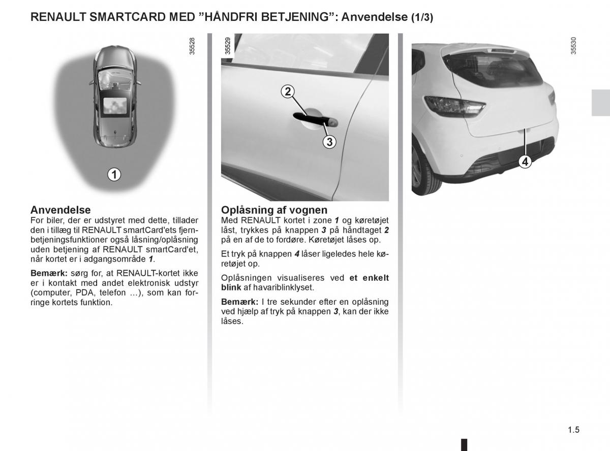 Renault Clio IV 4 Bilens instruktionsbog / page 11