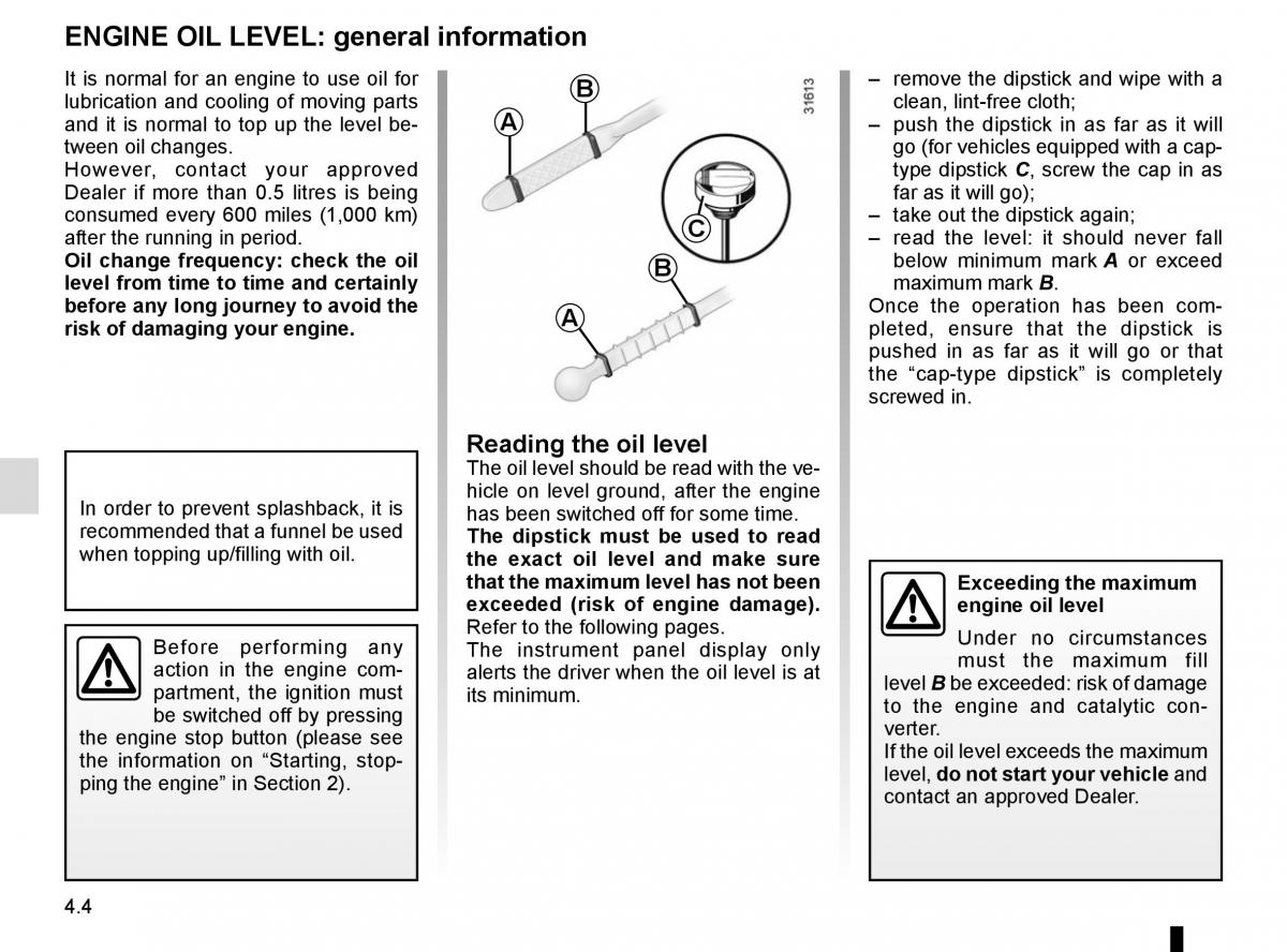 Renault Clio IV 4 owners manual / page 166