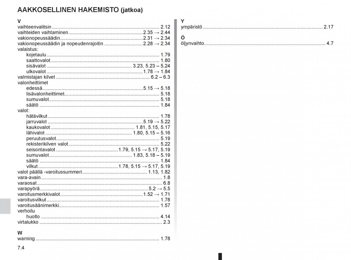 Renault Clio IV 4 omistajan kasikirja / page 258