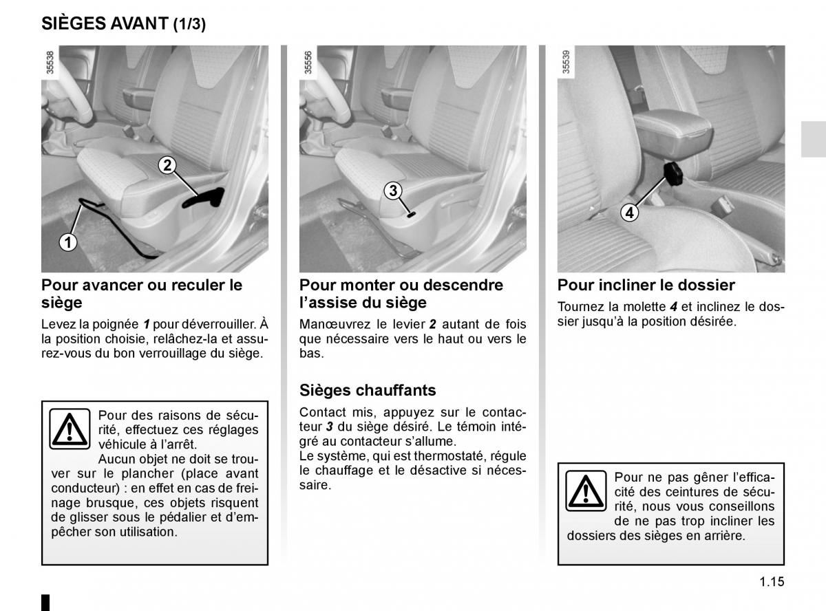 Renault Clio IV 4 manuel du proprietaire / page 21