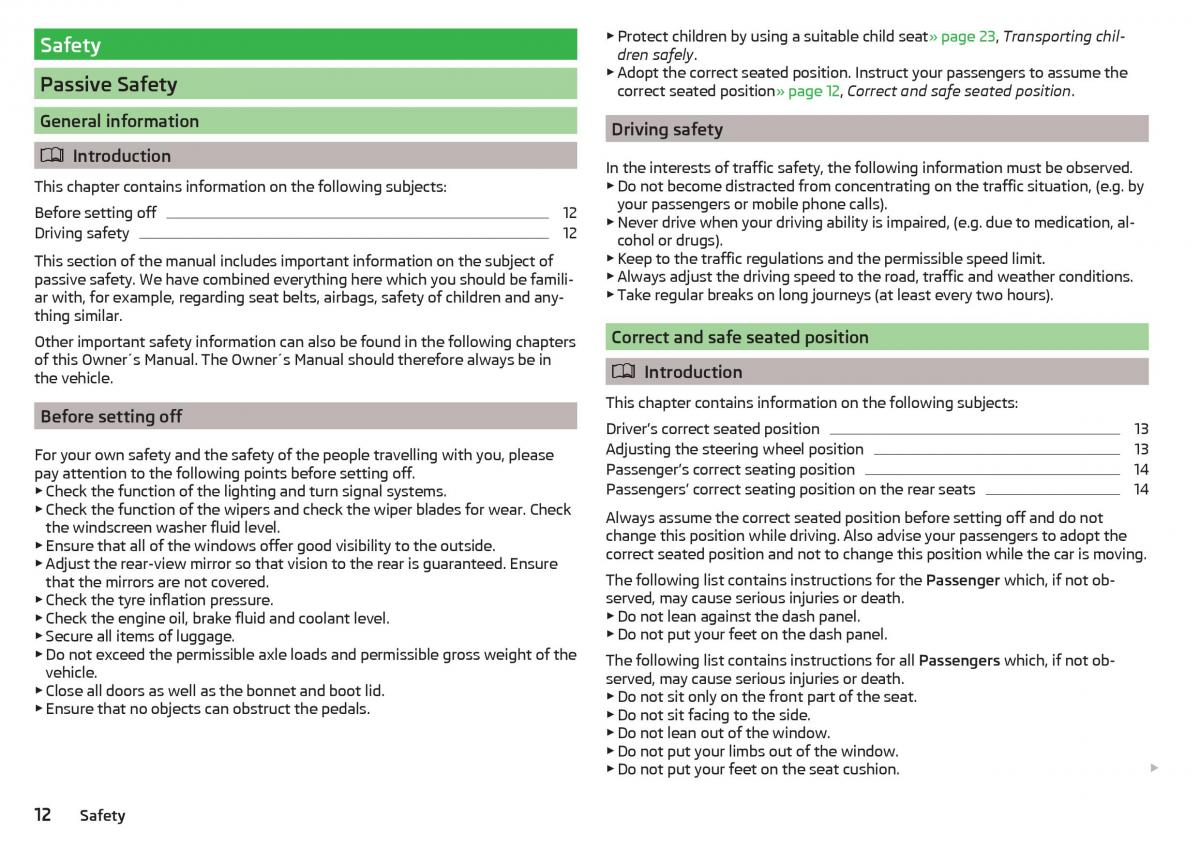 Skoda Kodiaq owners manual / page 14