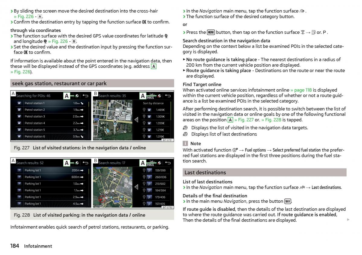 Skoda Kodiaq owners manual / page 186