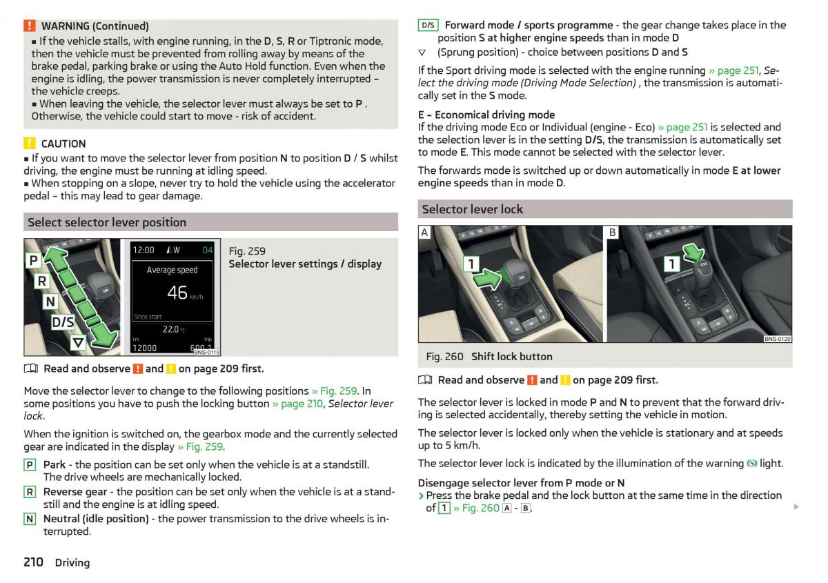 Skoda Kodiaq owners manual / page 212