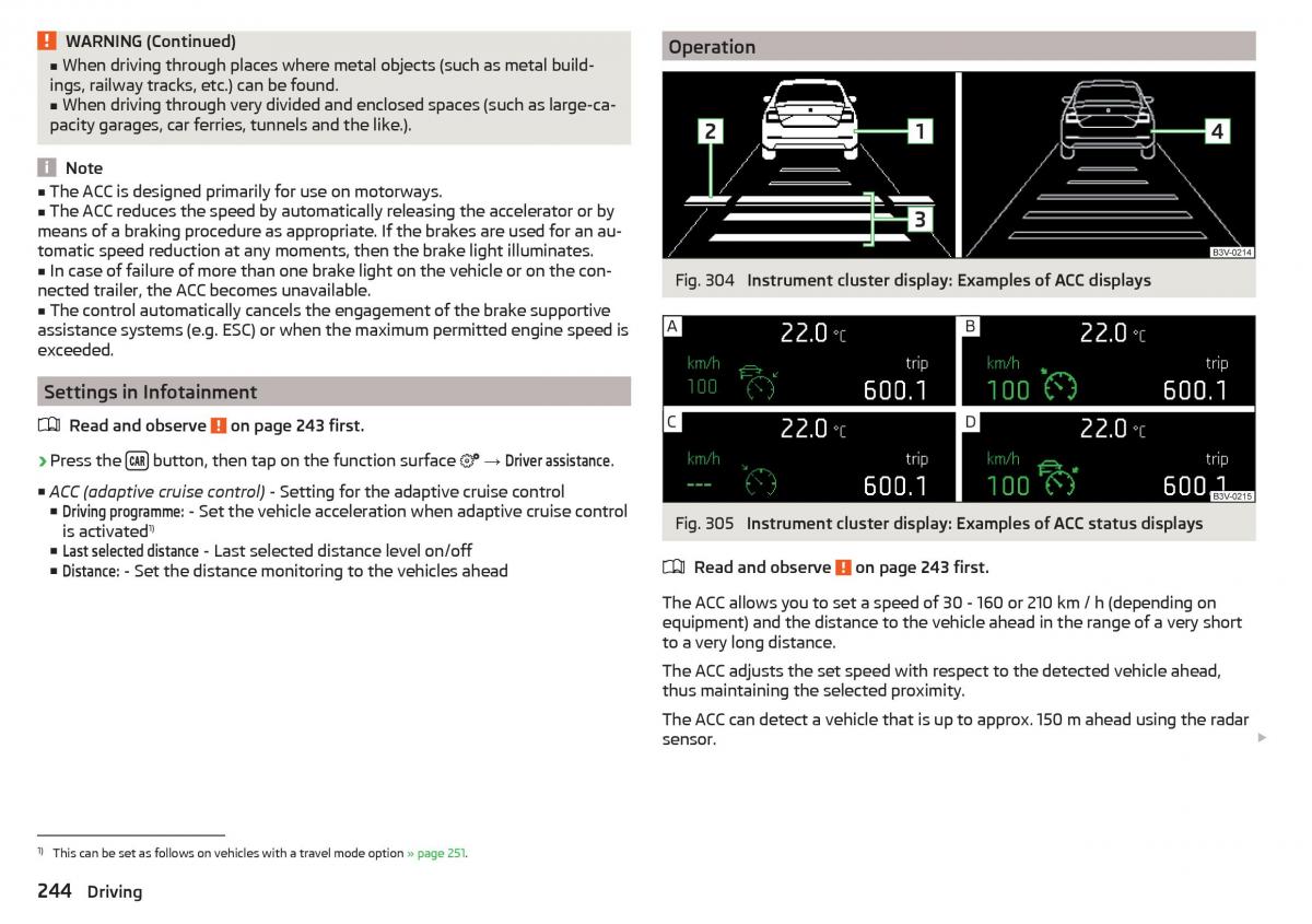 Skoda Kodiaq owners manual / page 246